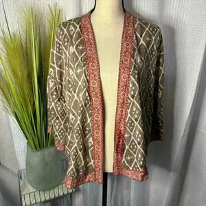 Feathers By Tolani Women’s OS 3/4 Sleeve Open Front Cardigan Kimono Modal India